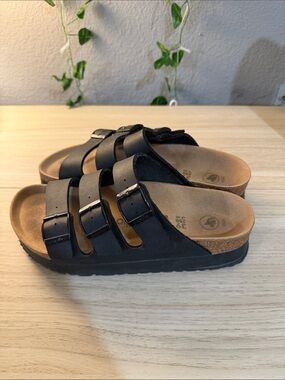 Birkenstock Black Triple-Buckle Slide Sandals